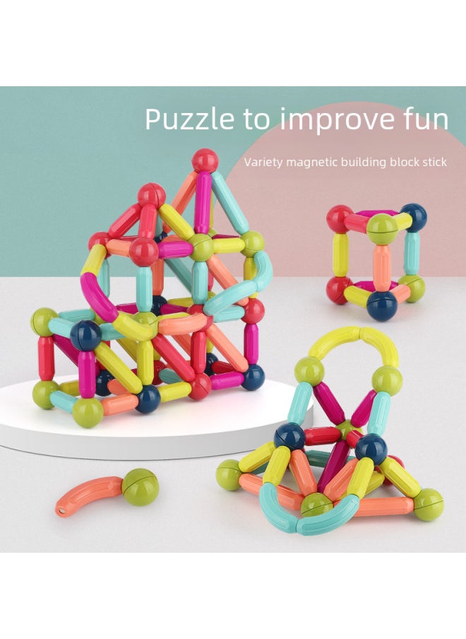 Educational Magnetic Rods Building Blocks Toys For Toddlers Age 2-3 Large Particles Baby Early Education Boys Girls-Specifications:25-piece Color Box  - Image 5
