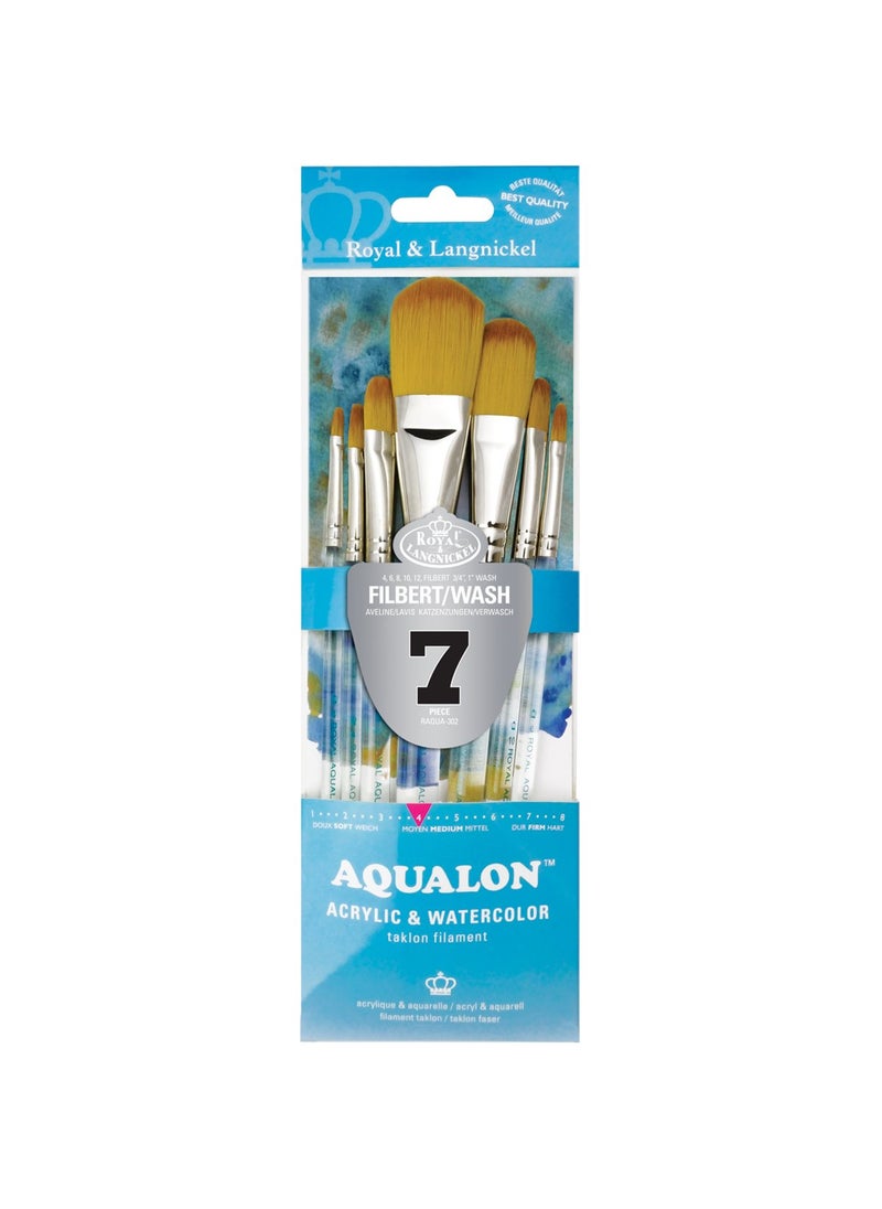 Royal & Langnickel Aqualon Royal & Langnickel(R) Filbert Brush Set-7/Pkg 