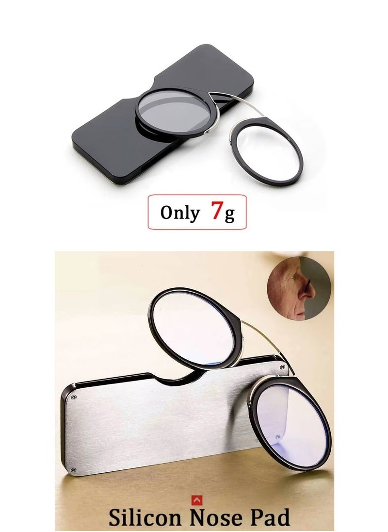 Generic - Reading Glasses Without Arms, Mini, Clip-on Nose Reader for Men & Women, Anti-slip Portable Flexible Reading Glasses, for Travel, Comes with a special eyeglasses case and a free cotton handkerchief, Exclusive from Seller INFINITY-HANDMADE Only - Image 1