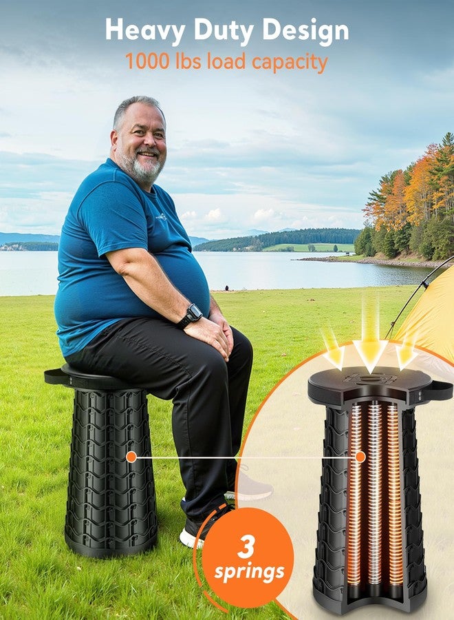 imodomio 2025 Upgraded Portable Collapsible Stool - 20.3 Inches Height Adjustable and Max 1000 LBs Load - Folding Chair for Camping Fishing Hunting Outdoor Foldable Stool Suitable Teens, Men, Women, Adult - Image 2