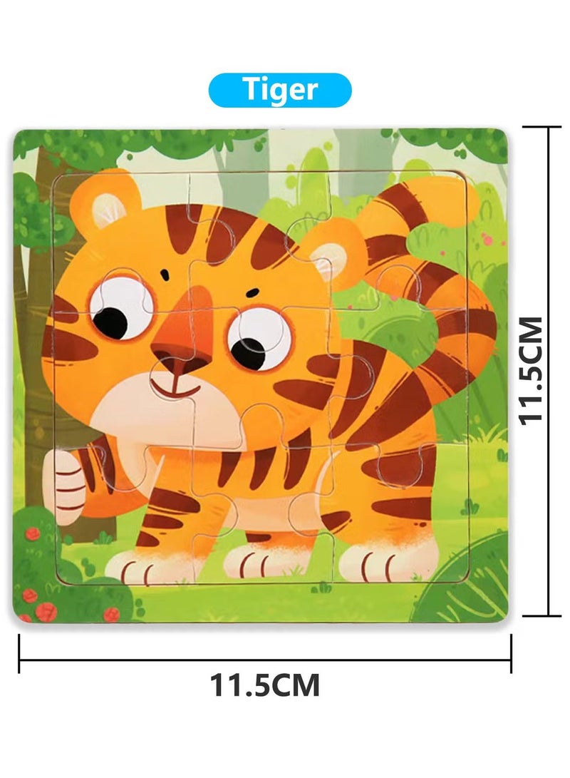 6 Piece Preschool Educational and Learning Animal Jigsaw Puzzle Toy Gift Set Toddler Puzzles Party Favors for Girls and Boys(Portable Travel Puzzles) - Image 3