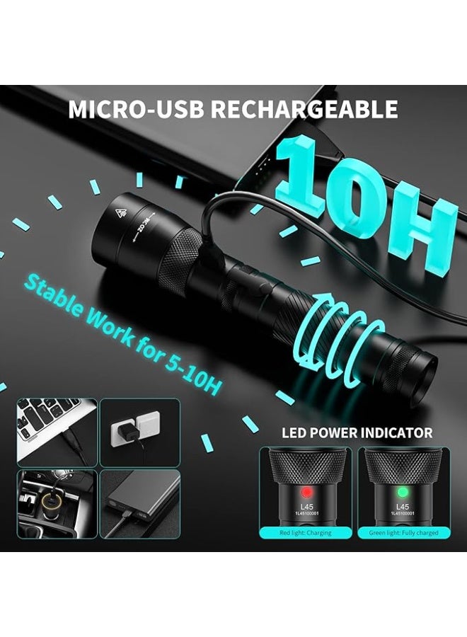 WUBEN L45 Flashlight 2000 Lumen Pocket flashlight Super Bright LED Rechargeable torch 4 Modes Zoomable Flashlight for Outdoors, Camping, Hiking - Image 4