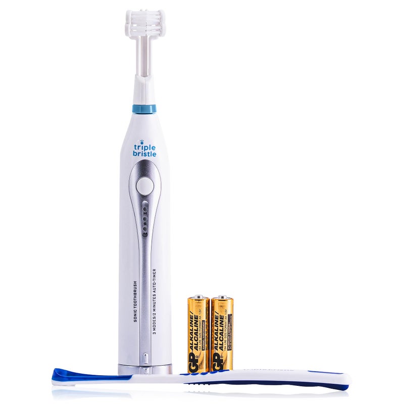 Triple Bristle Triple Bristle GO 3 Sided Sonic Toothbrush Soft Nylon Bristles Autism Special Needs Toothbrush for Kids Adults Travel Friendly