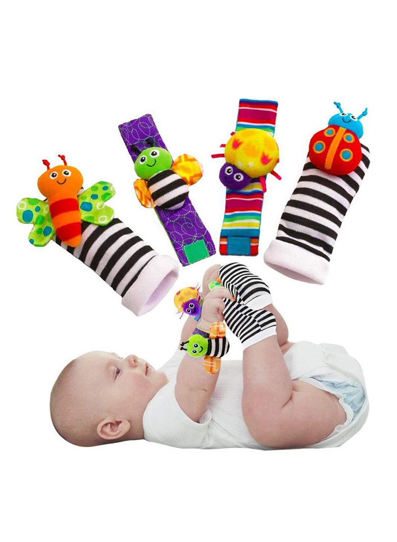 Baby Socks Wristband Set Plush Hand Rattle Baby Toys  - Image 1