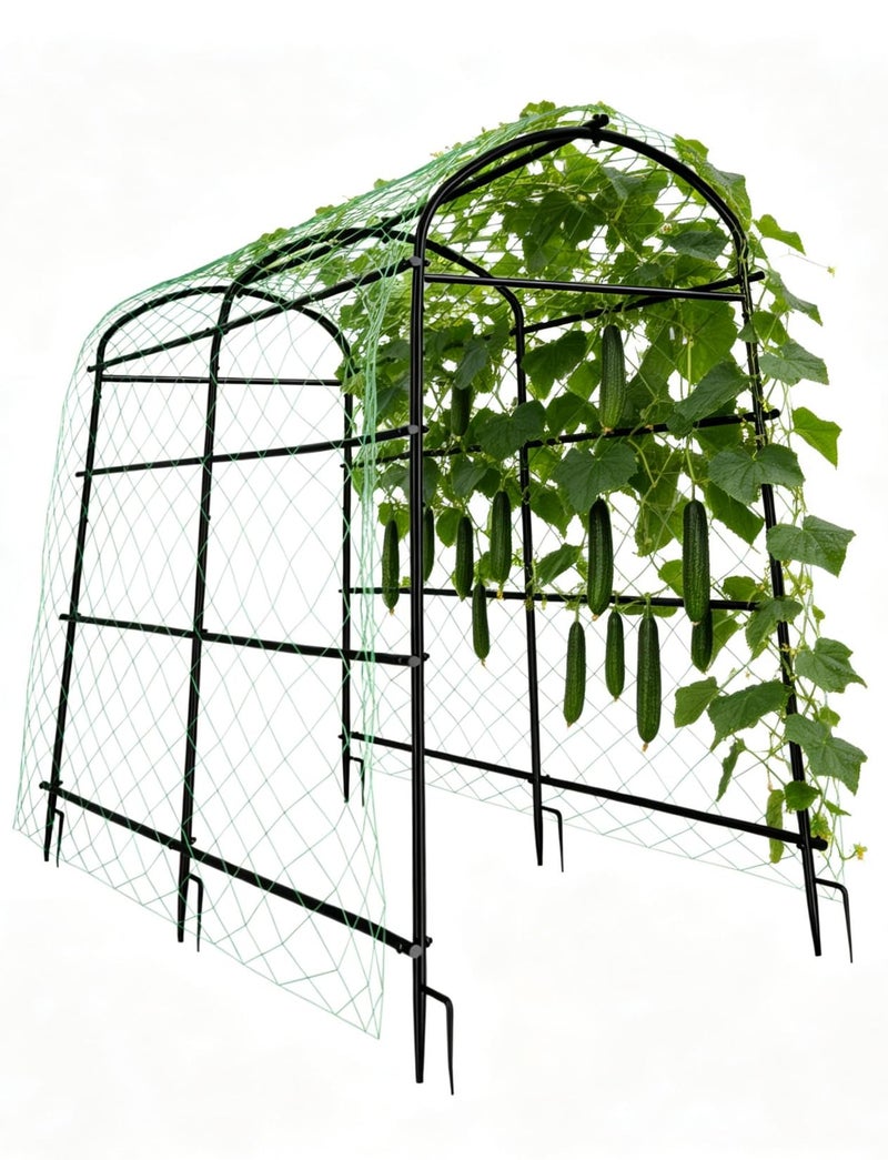 unho Garden Trellis Arch 7.2FT Extra Tall Polyethylene-Coated Stainless Steel Garden Trellis for Climbing Plants Outdoor Garden Trellis Arch for Cucumber Trellis - Image 1