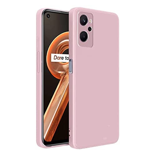 LIRAMARK Silicone Soft Back Cover Case for Realme 9i 4G (Silicone Pink) - Image 1