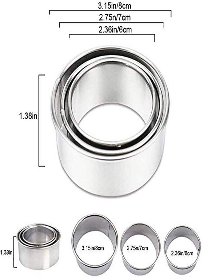 CONNECTWIDE Dumpling Skin Cutter, Cookie Cutters, Stainless Steel Ravioli Cutter Ravioli Mold, Biscuit Plain Edge Round Ravioli Maker Stamp Diameter 6cm 7cm 8cm (3PCS) (Plain Edge) - Image 3