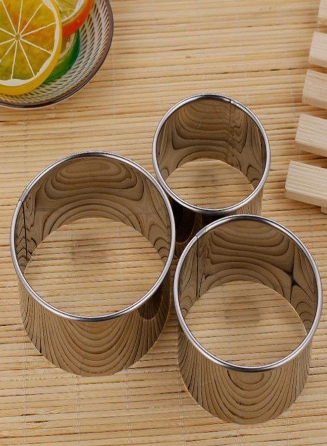 CONNECTWIDE Dumpling Skin Cutter, Cookie Cutters, Stainless Steel Ravioli Cutter Ravioli Mold, Biscuit Plain Edge Round Ravioli Maker Stamp Diameter 6cm 7cm 8cm (3PCS) (Plain Edge) - Image 5