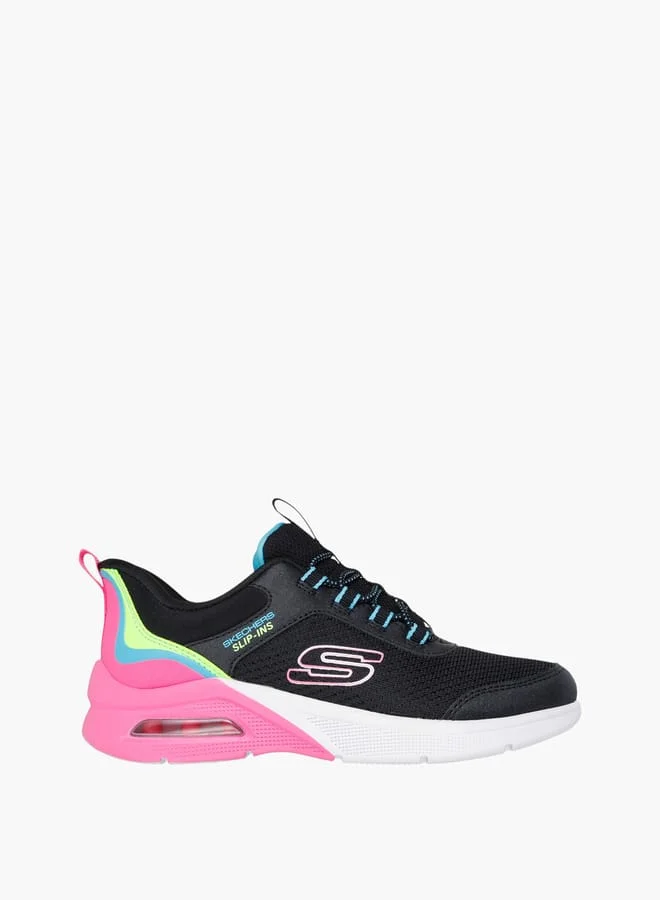 SKECHERS Girls' Lace Detail Slip-On Sports Shoes - Microspec Max