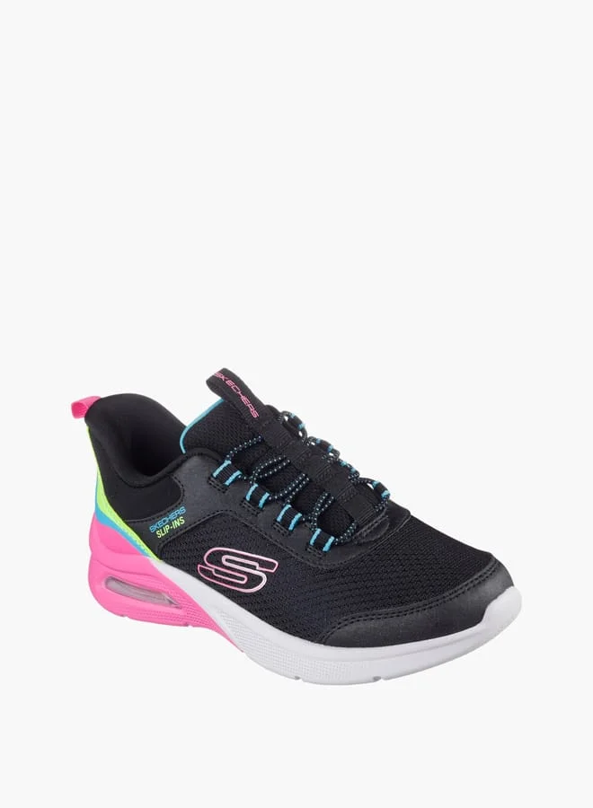 SKECHERS Girls' Lace Detail Slip-On Sports Shoes - Microspec Max
