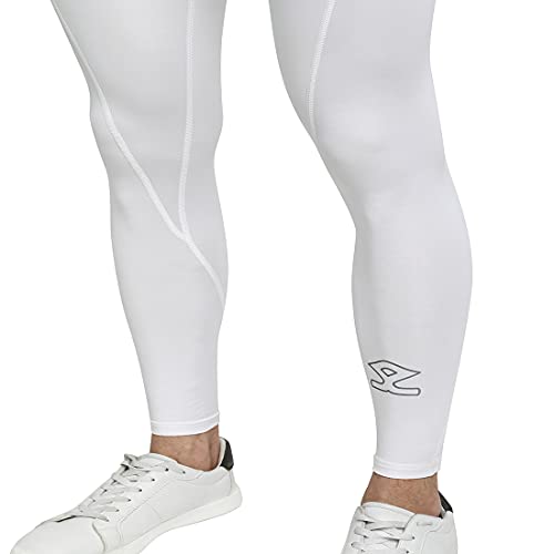 SHREY Intense Compression Long Tights for Men's White - Image 4