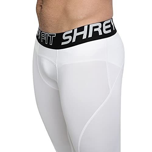 SHREY Intense Compression Long Tights for Men's White - Image 3