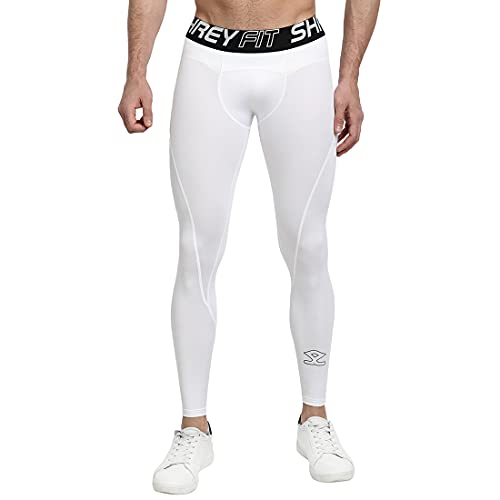 SHREY Intense Compression Long Tights for Men's White - Image 1
