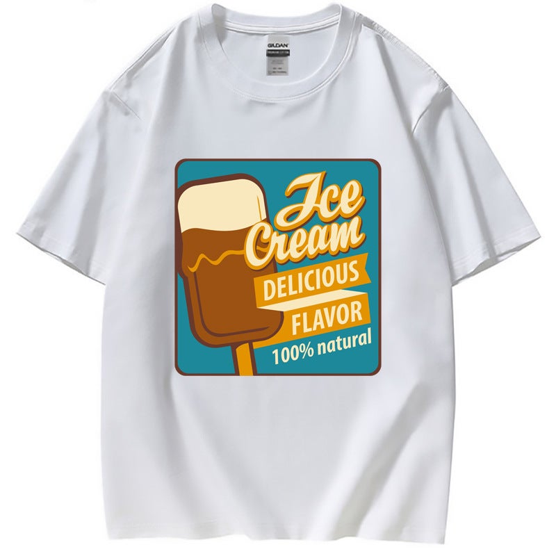 Factory supply European style retro English alphanumeric logo casual breathable short sleeve t-shirt women's T-shirt - Image 3