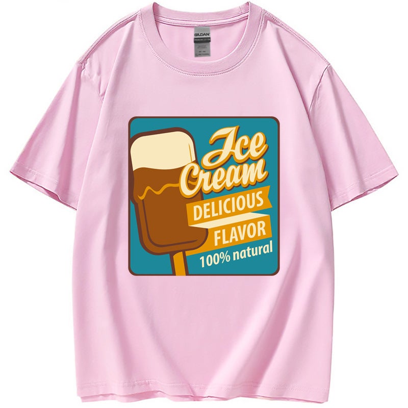 Factory supply European style retro English alphanumeric logo casual breathable short sleeve t-shirt women's T-shirt - Image 5