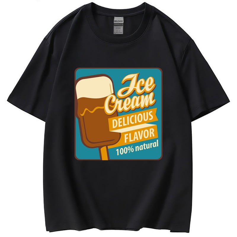 Factory supply European style retro English alphanumeric logo casual breathable short sleeve t-shirt women's T-shirt - Image 2
