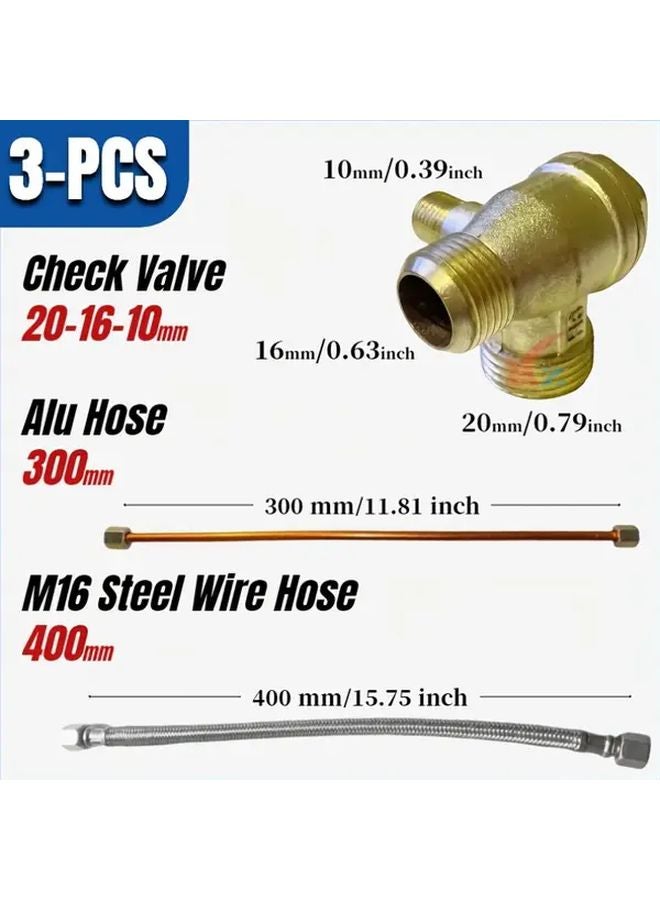 3pcs Heavy Duty Alloy Check Valve Kit For Oil Free Air Compressor 20x16x10mm - Image 3