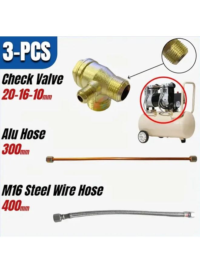3pcs Heavy Duty Alloy Check Valve Kit For Oil Free Air Compressor 20x16x10mm - Image 2