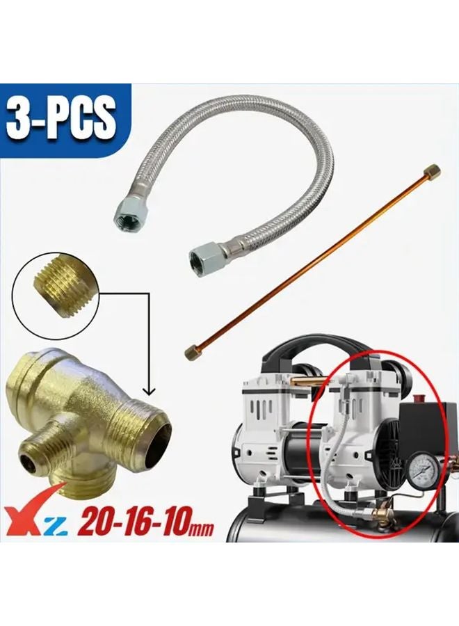 3pcs Heavy Duty Alloy Check Valve Kit For Oil Free Air Compressor 20x16x10mm - Image 1