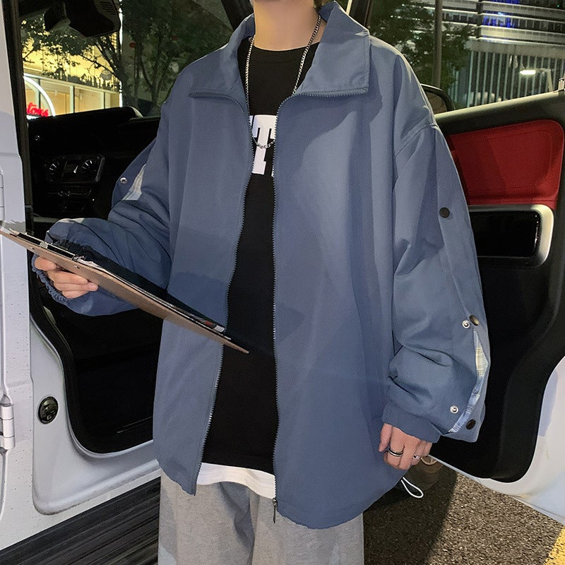American-Style Hiphop Coat Men'S Spring -Style Vibe Aviator Sports Jacket Hong Kong-Style Trendy Breasted Top - Image 4