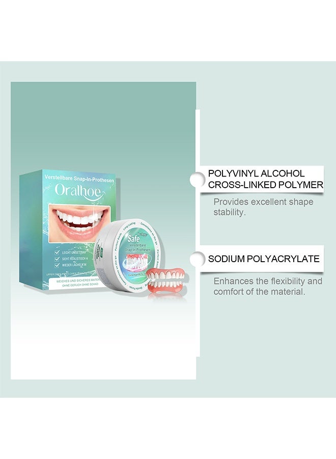 ORALHOE Silicone False Teeth, Adjustable Snap-On Braces, Comfortable Temporary Dental Restoration Kit - Image 5