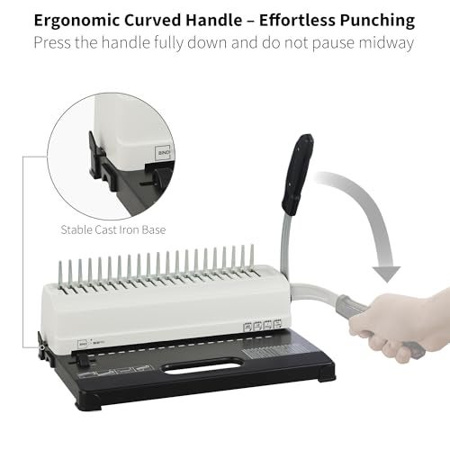 Binditek Binding Machine, 19-Hole, 450 Sheets, Comb Binder Machines with 100 PCS 1/2" Comb Spines, for Letter Size, A5 or Smaller Sizes - Image 3