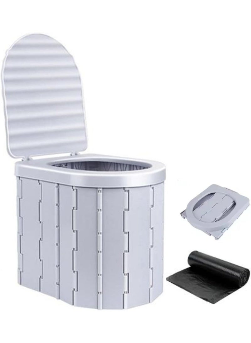 جوناريس مرحاض تخييم، مرحاض محمول للكبار والصغار، مرحاض قابل للطي ومنتجات صرف صحي طارئة للاستخدام الخارجي، سلة مهملات، مقعد للسيارة والشاحنة والتخييم والسفر والمشي لمسافات طويلة وصيد الأسماك والرحلات الطويلة - Image 1