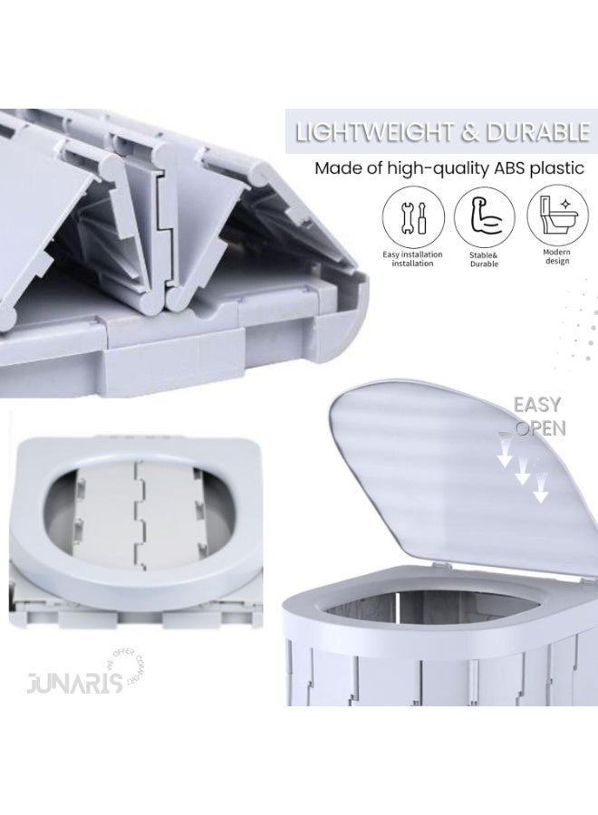 جوناريس مرحاض تخييم، مرحاض محمول للكبار والصغار، مرحاض قابل للطي ومنتجات صرف صحي طارئة للاستخدام الخارجي، سلة مهملات، مقعد للسيارة والشاحنة والتخييم والسفر والمشي لمسافات طويلة وصيد الأسماك والرحلات الطويلة - Image 5