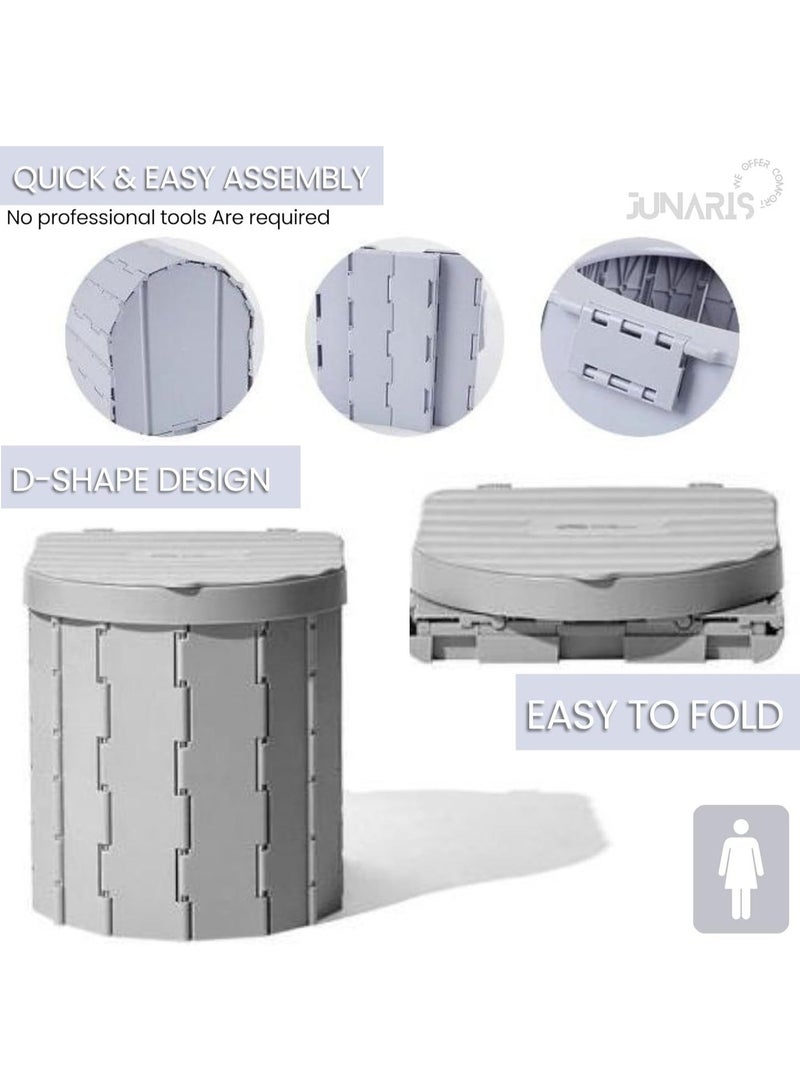 جوناريس مرحاض تخييم، مرحاض محمول للكبار والصغار، مرحاض قابل للطي ومنتجات صرف صحي طارئة للاستخدام الخارجي، سلة مهملات، مقعد للسيارة والشاحنة والتخييم والسفر والمشي لمسافات طويلة وصيد الأسماك والرحلات الطويلة - Image 4