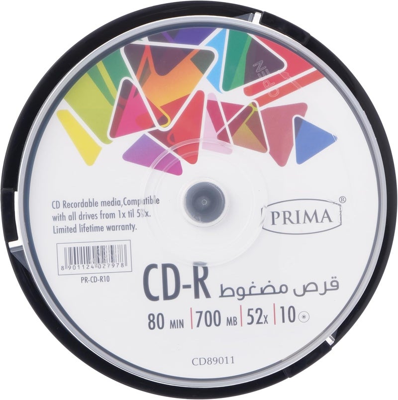 بريما PRIMA CD-R 80 دقيقة / 700 ميجابايت / 52X / عبوة من 10 (PR-CD-R10) - Image 2