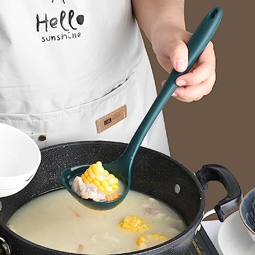 TASKHOUSE Silicone Cooking Utensils Non-Stick Kitchen Tools Spoon, Spatula, Ladle, Skimmer Heat Resistant, Easy to Clean Set – 4 Piece (Green) - Image 5