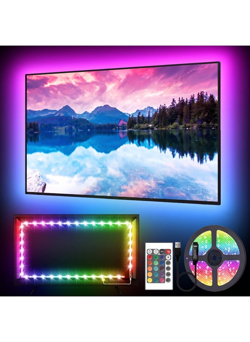 ALAMAREQ TV/Monitor Lights, 3 Meters TV Led Lights for 32-43 inch TV Behind RGB TV Lights Rainbow Color Changing with Remote Control USB Led Strip Lights for Room Gaming Decor - Image 1