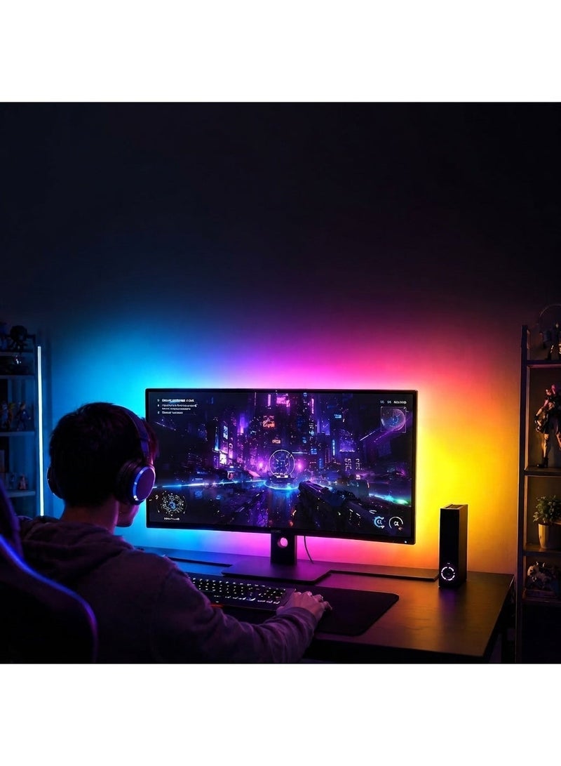 ALAMAREQ TV/Monitor Lights, 3 Meters TV Led Lights for 32-43 inch TV Behind RGB TV Lights Rainbow Color Changing with Remote Control USB Led Strip Lights for Room Gaming Decor - Image 2