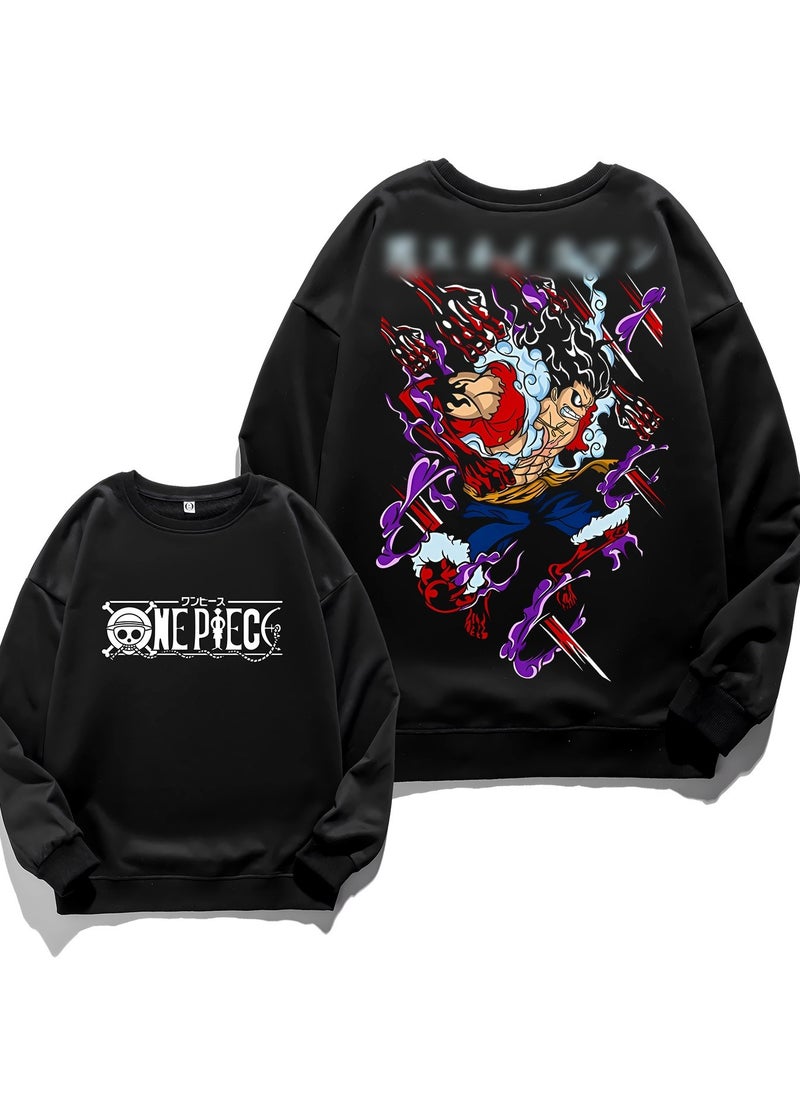 KUYING New One Piece Retro Washed Round Neck Hoodie  - Image 1