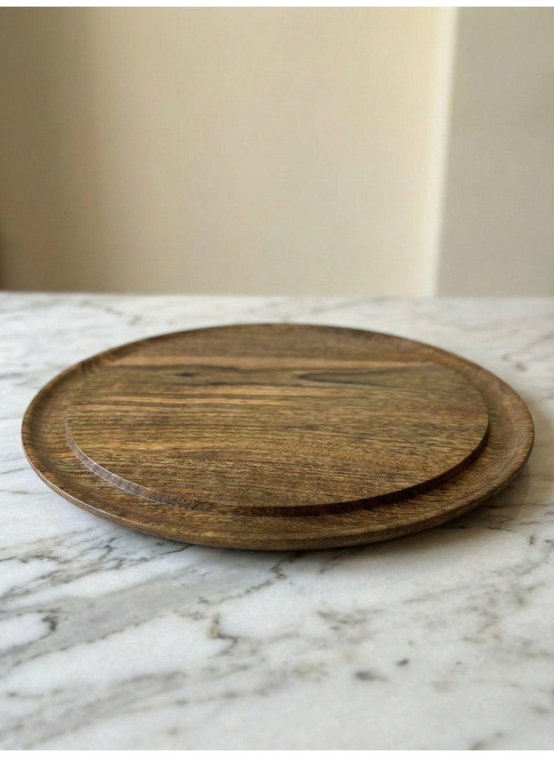 CASA HOME Premium Wooden Round Serving Board - Image 1
