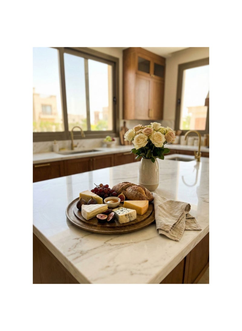 CASA HOME Premium Wooden Round Serving Board - Image 3