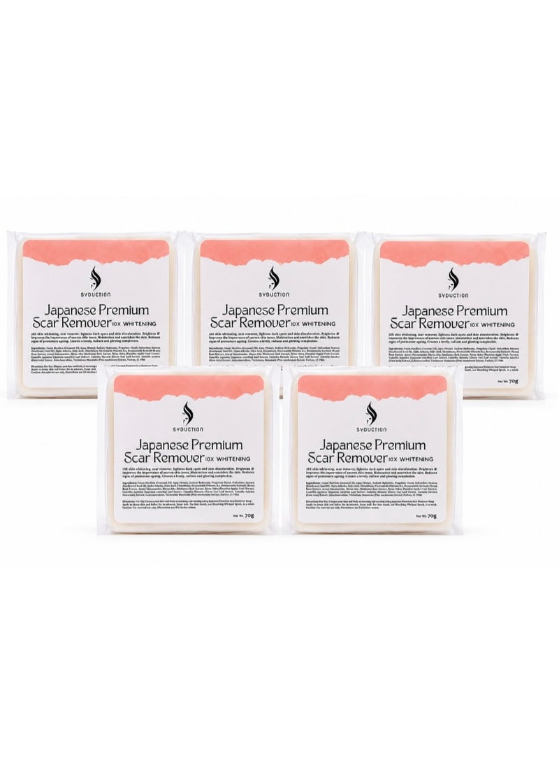Soap Luxury Japanese Scar Remover, 10x Whitening, 70g in 5(five pieces)