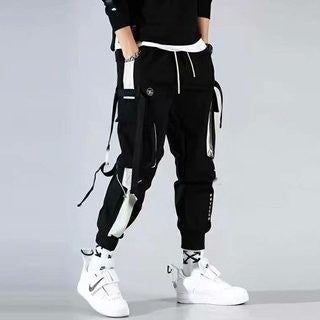 Summer 2022 Mens Cargo Pants with Multiple Pockets Black (cool silk floss) 