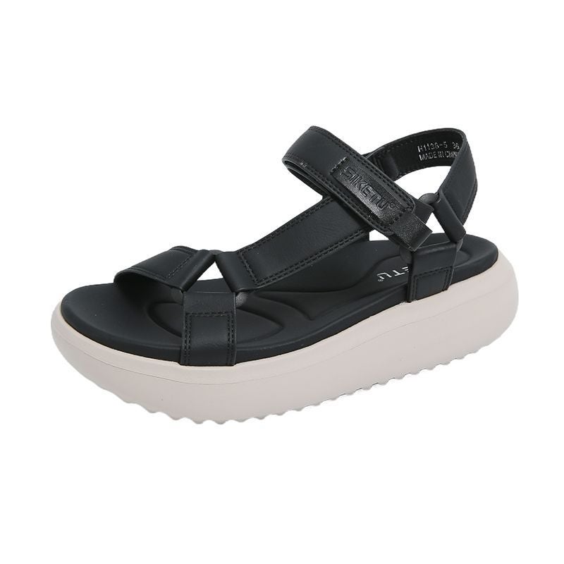 Summer Women'S Sports And Leisure Thick-Soled Sandals Lightweight, Comfortable, Non-Slip Velcro Open-Toe Beach Shoes - Image 1