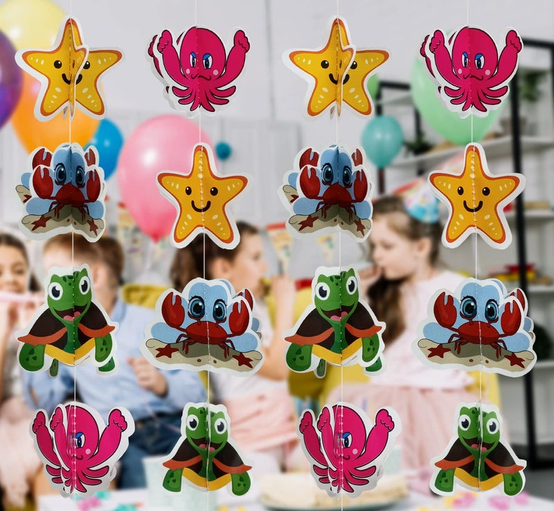 TOYXE Aqua Ocean Sea Animal Thme Paper Frills Garland Decoration Pack of 2 Pcs