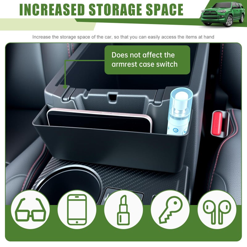 Qyebbk Center Console Organizer for 2010-2024 Toyota 4Runner Hanging Armrest Box Storage Tray for 4 Runner Interior Accessories(Center Console Hanging Armrest Box/Fit 10-24) - Image 5