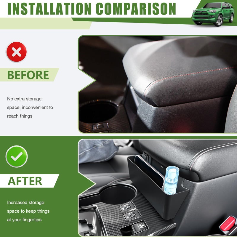 Qyebbk Center Console Organizer for 2010-2024 Toyota 4Runner Hanging Armrest Box Storage Tray for 4 Runner Interior Accessories(Center Console Hanging Armrest Box/Fit 10-24) - Image 2