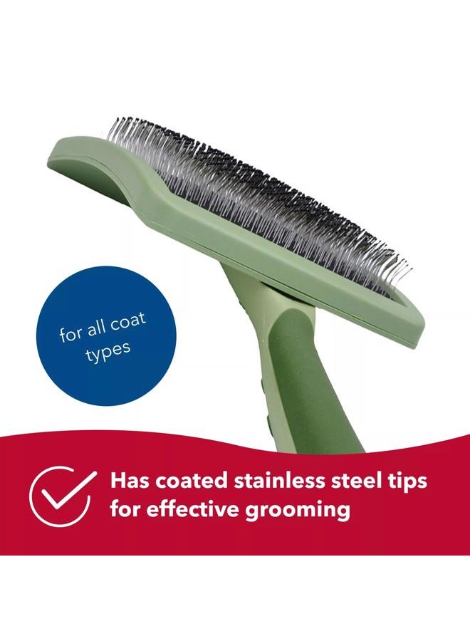 Coastal Safari - Curved Firm Slicker Dog Brush, No Color, One Size (7.5" L x 4.5" W) - Image 1