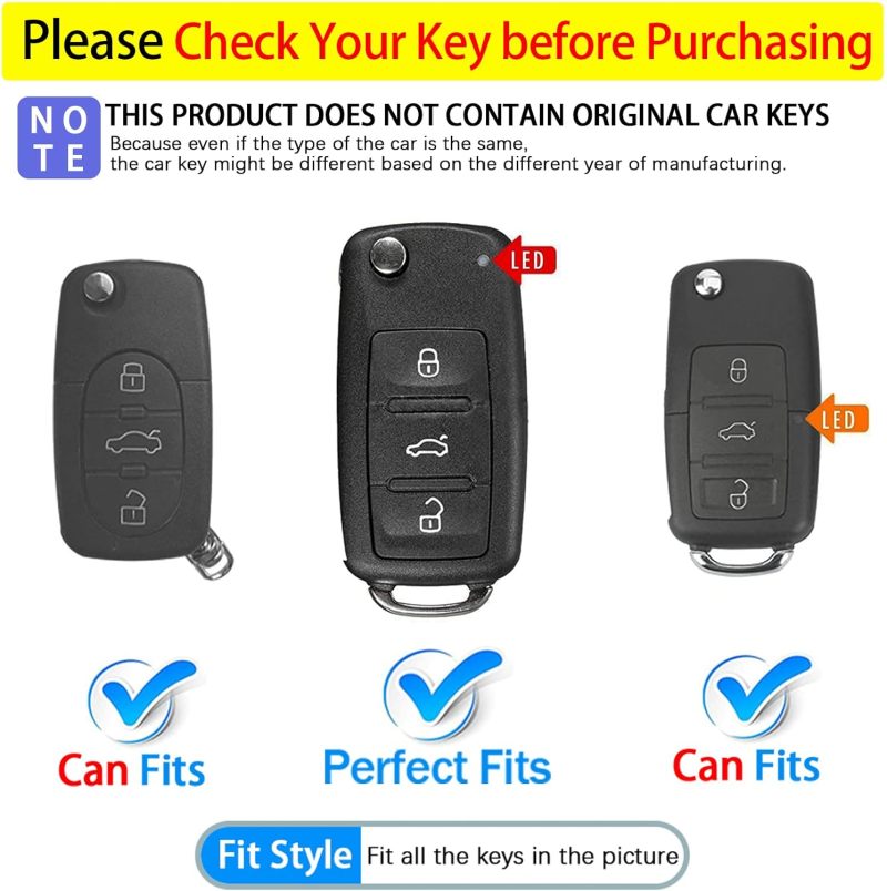 Red TPU Car Key Case - 360° Full Body Protection Keychain for VW Beetle, Passat, Tiguan, Jetta MK6, Golf and Compatible Car Models - Image 4