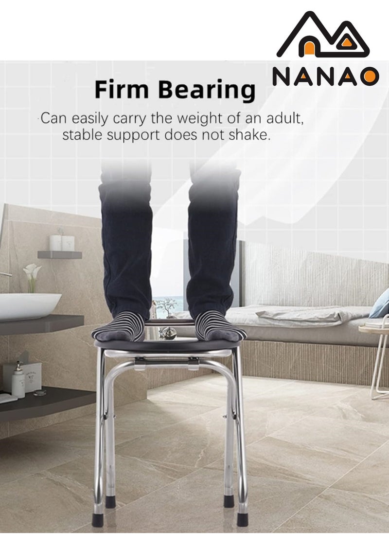 NANAO - Stainless Steel Portable Camping Toilet Seat Folding Travel Toilet Commode Chair Porta Potty Chair,Portable Toilet  Commode Chair for Camping, Stainless Steel Portable Potty Commode Chairg - Image 1