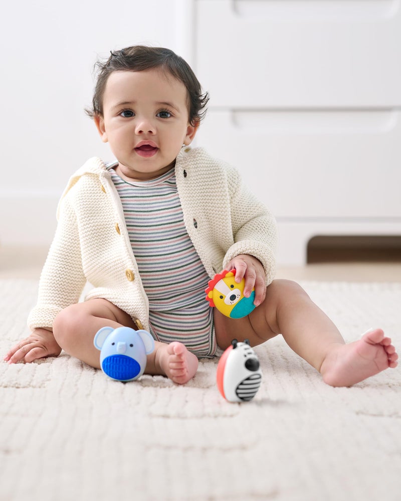 Skip Hop Baby Toy Maracas Jungle Beats Egg Shaker Musical Toy 3-Piece Set - Image 5