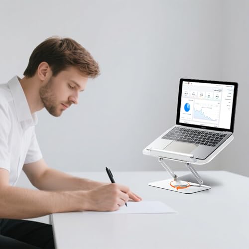 BYMECOST حامل كتب أكريليك للقراءة، حامل كتب قابل للتعديل مع قاعدة دوارة 360° ومشابك صفحات مرنة، حامل مكتب قابل للطي لكتب الطبخ، الكمبيوتر المحمول، الجهاز اللوحي، النوتات الموسيقية، الوصفات، الكتب الدراسية - Image 3