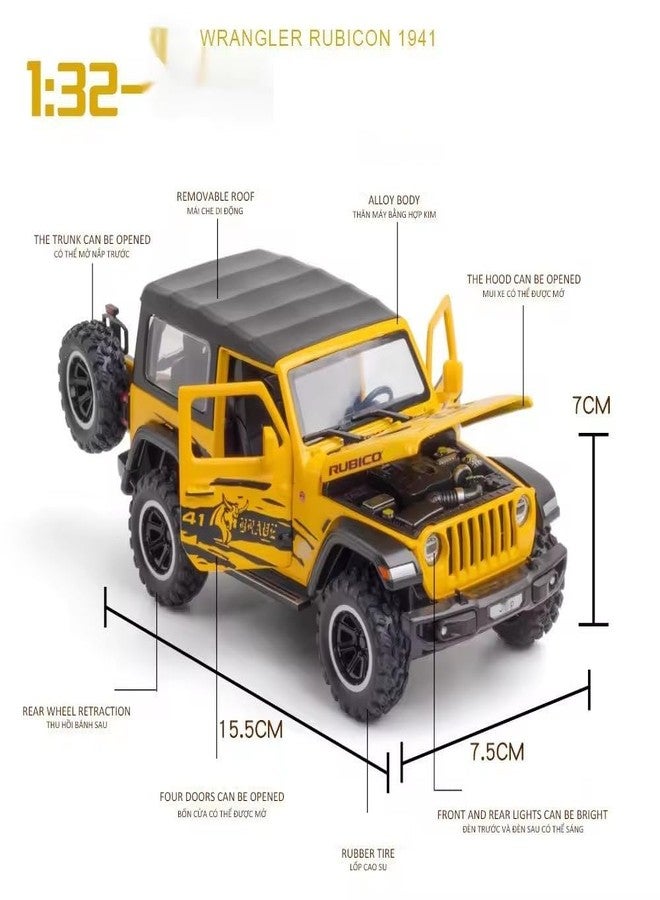 Sky Tech® Jeep Wrangler Rubicon Alloy Pickup 1:32 Scale Model Car Exclusive Alloy Metal Car Die-cast Scale Model Pullback Toy with Sound & Light Music Best Gifts Toys Kids【Colors as Per Stock】 - Image 3