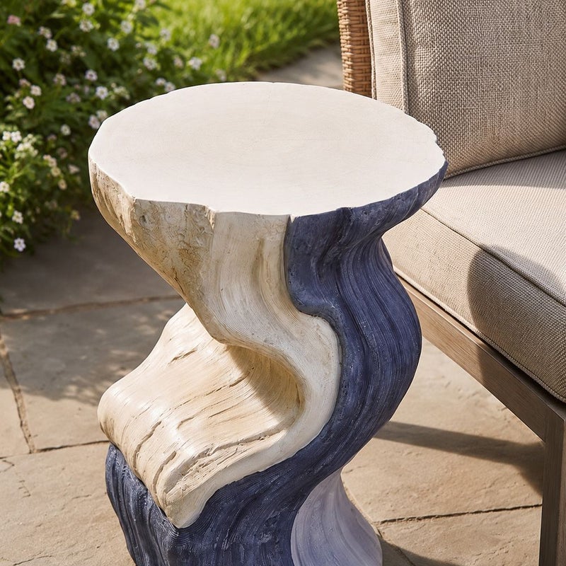 DANUBE HOME Drift Tide Mgo Side Table | All Weather 1 Piece Outdoor End Table | Modern Design Furniture For Balcony, Garden Bench Seating Terrace Lawn Patio Poolside - L41xW39xH51cm -Multi Color - Image 3