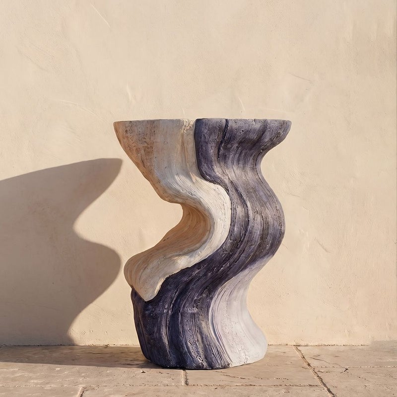 DANUBE HOME Drift Tide Mgo Side Table | All Weather 1 Piece Outdoor End Table | Modern Design Furniture For Balcony, Garden Bench Seating Terrace Lawn Patio Poolside - L41xW39xH51cm -Multi Color - Image 1